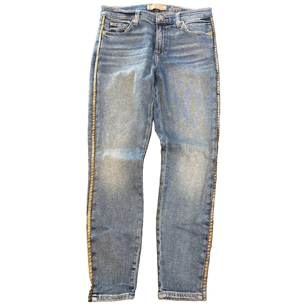 7 For All Mankind Luxe Vintage Side Stripe Ankle Skinny Jeans 28